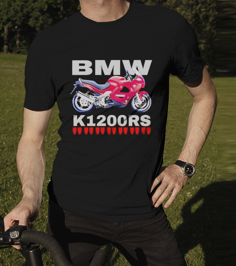 BMW K1200Rs Motorcycle Illustration With Red Iconic T-Shirt