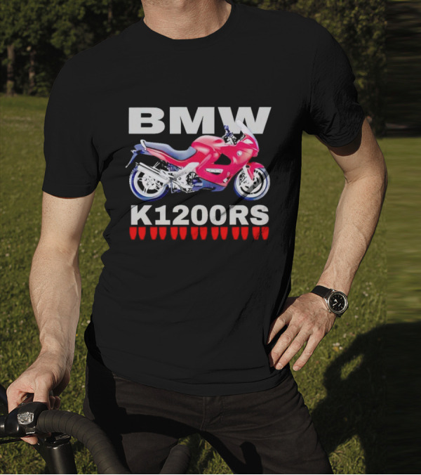 BMW K1200Rs Motorcycle Illustration With Red Iconic T-Shirt