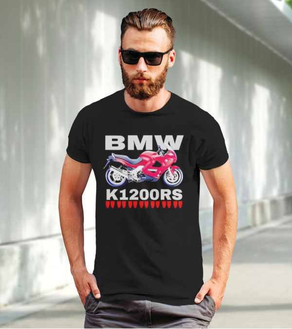 BMW K1200Rs Motorcycle Illustration With Red Iconic T-Shirt
