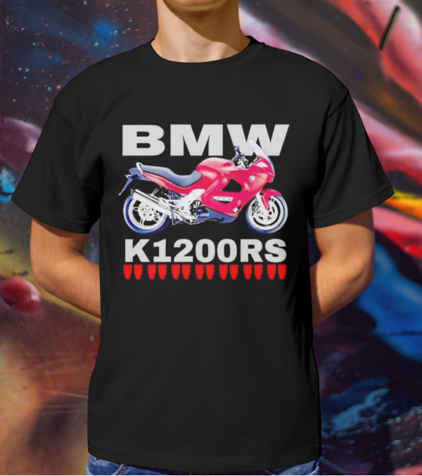 BMW K1200Rs Motorcycle Illustration With Red Iconic T-Shirt
