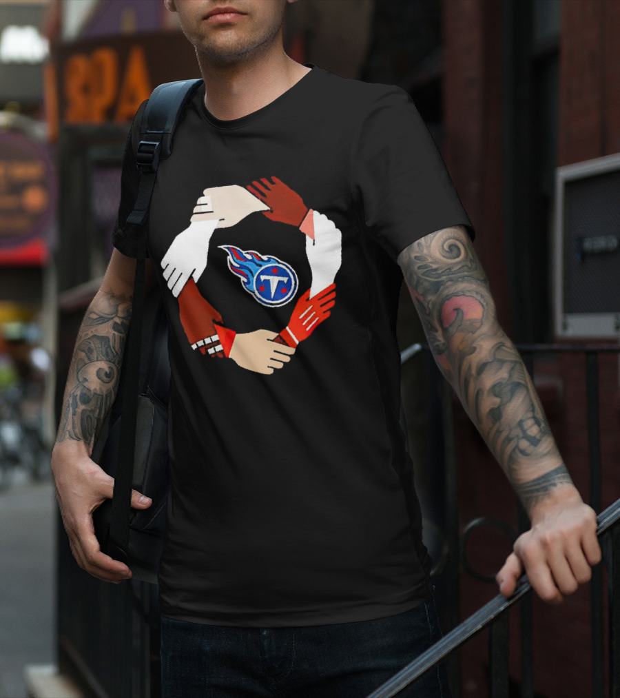 Tennessee Titans Unity Logo Hands Circle T-Shirt