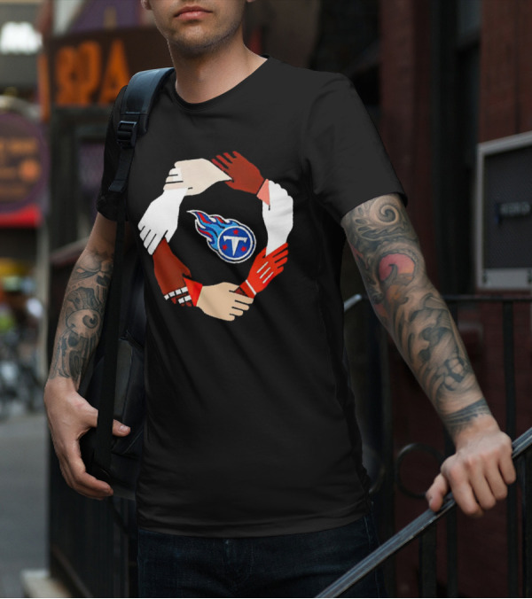 Tennessee Titans Unity Logo Hands Circle T-Shirt