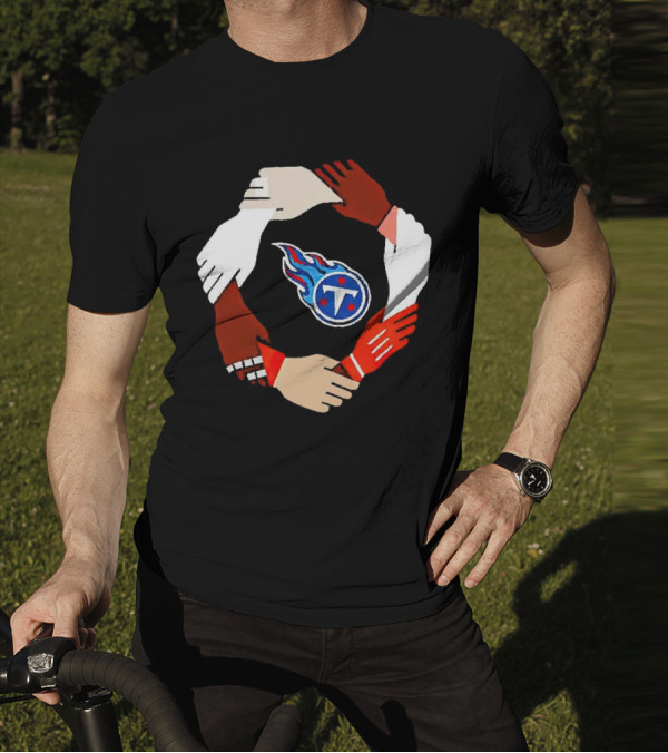 Tennessee Titans Unity Logo Hands Circle T-Shirt