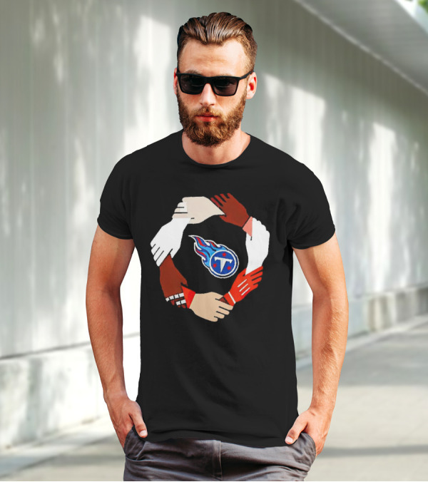 Tennessee Titans Unity Logo Hands Circle T-Shirt