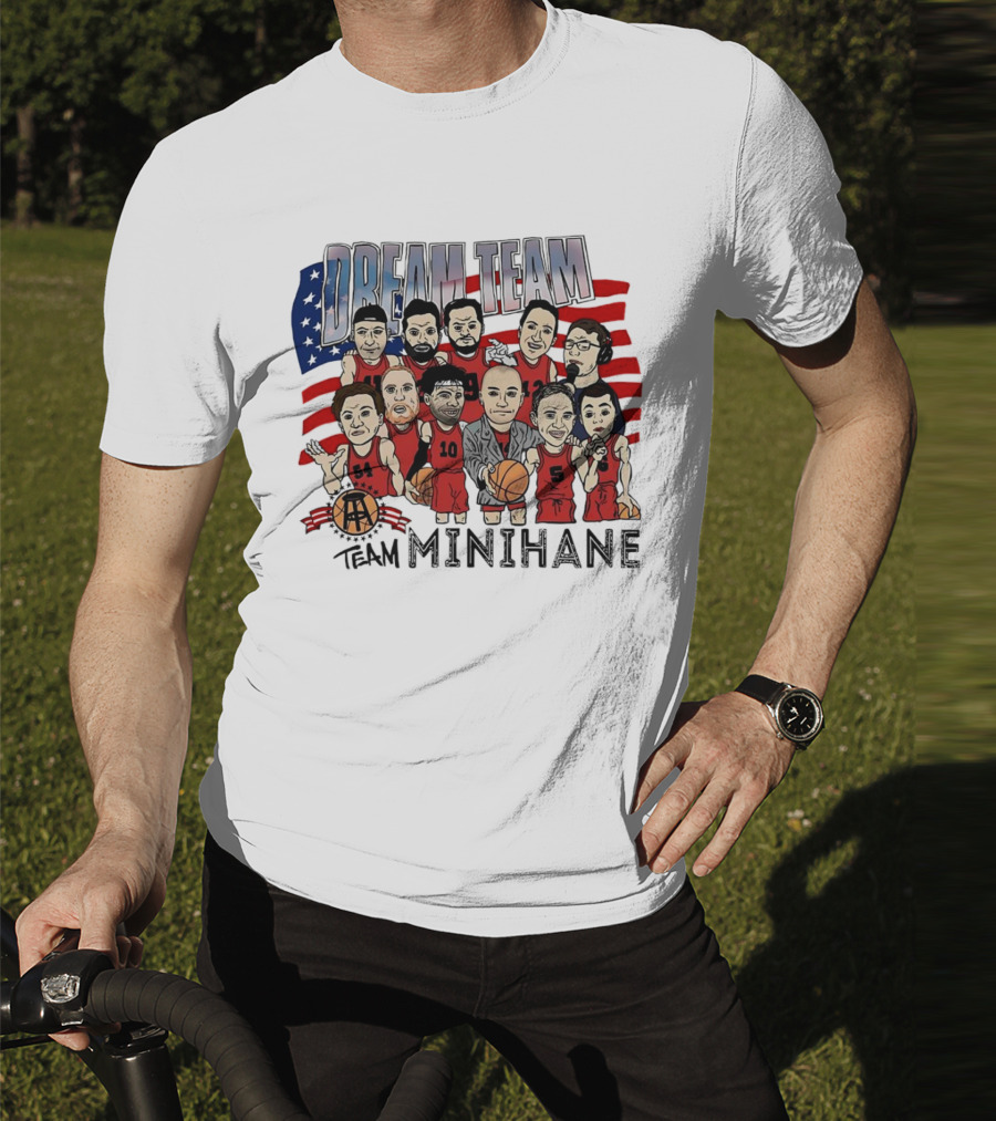 Dream Team Minihane Basketball USA Flag Characters T-Shirt