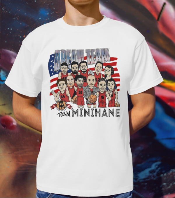 Dream Team Minihane Basketball USA Flag Characters T-Shirt