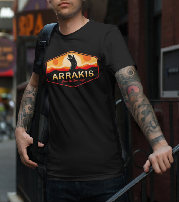 Arrakis Spice Up Your Life Dune Sandworm Desert Scene T-Shirt