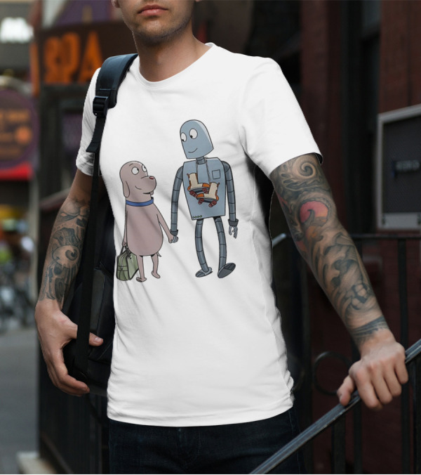 Companionship Adventure: Robot And Dog Journey T-Shirt
