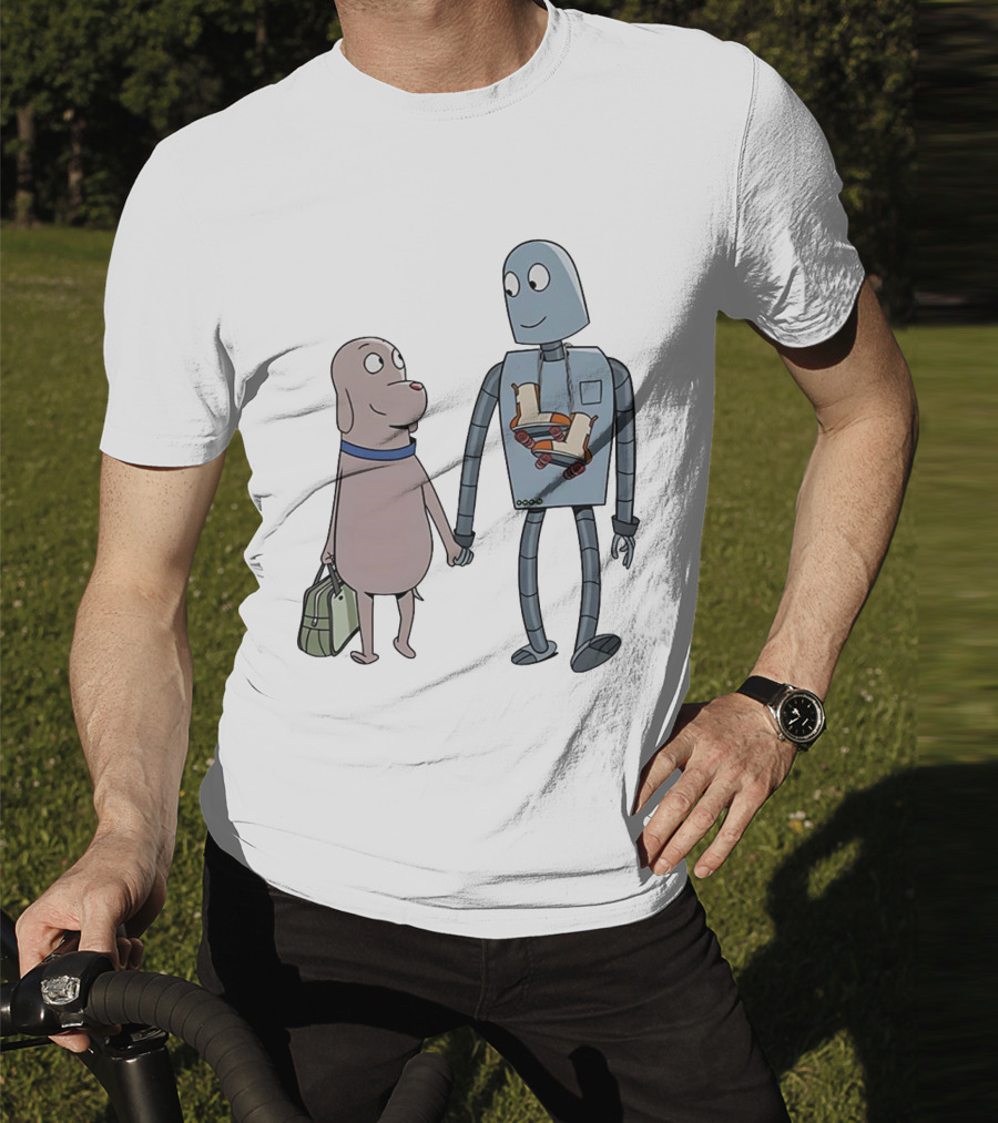 Companionship Adventure: Robot And Dog Journey T-Shirt