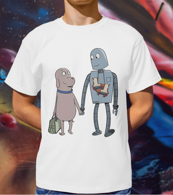 Companionship Adventure: Robot And Dog Journey T-Shirt