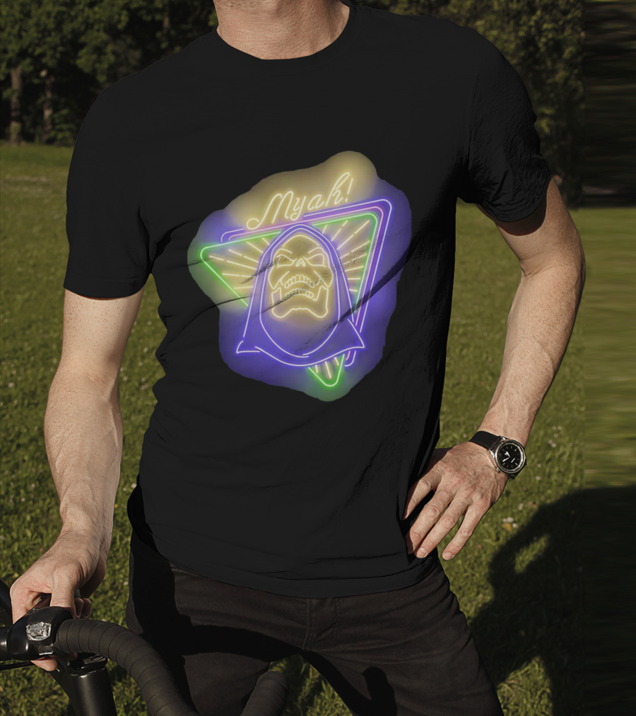 Skeletor Neon Myah Retro 80s Glowing Triangle T-Shirt