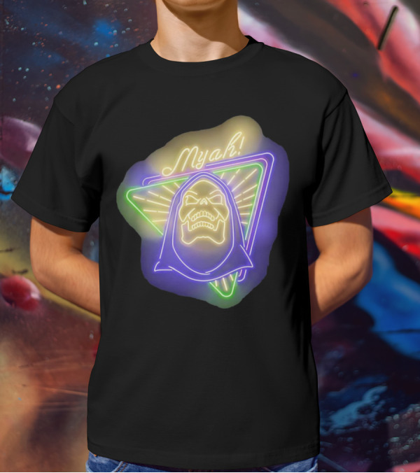 Skeletor Neon Myah Retro 80s Glowing Triangle T-Shirt