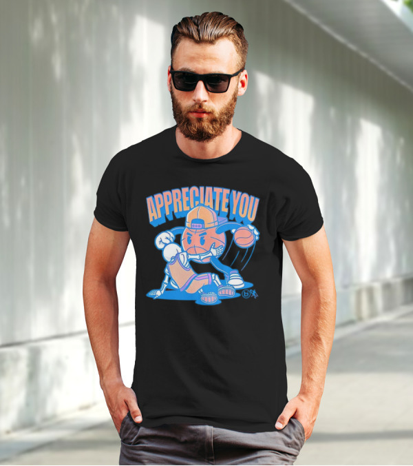 Ballislife Appreciate You Basketball Cartoon T-Shirt