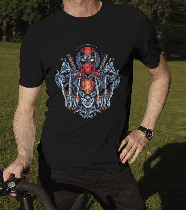Deadpool And Wolverine Disastrous Duo Claws And Swords T-Shirt