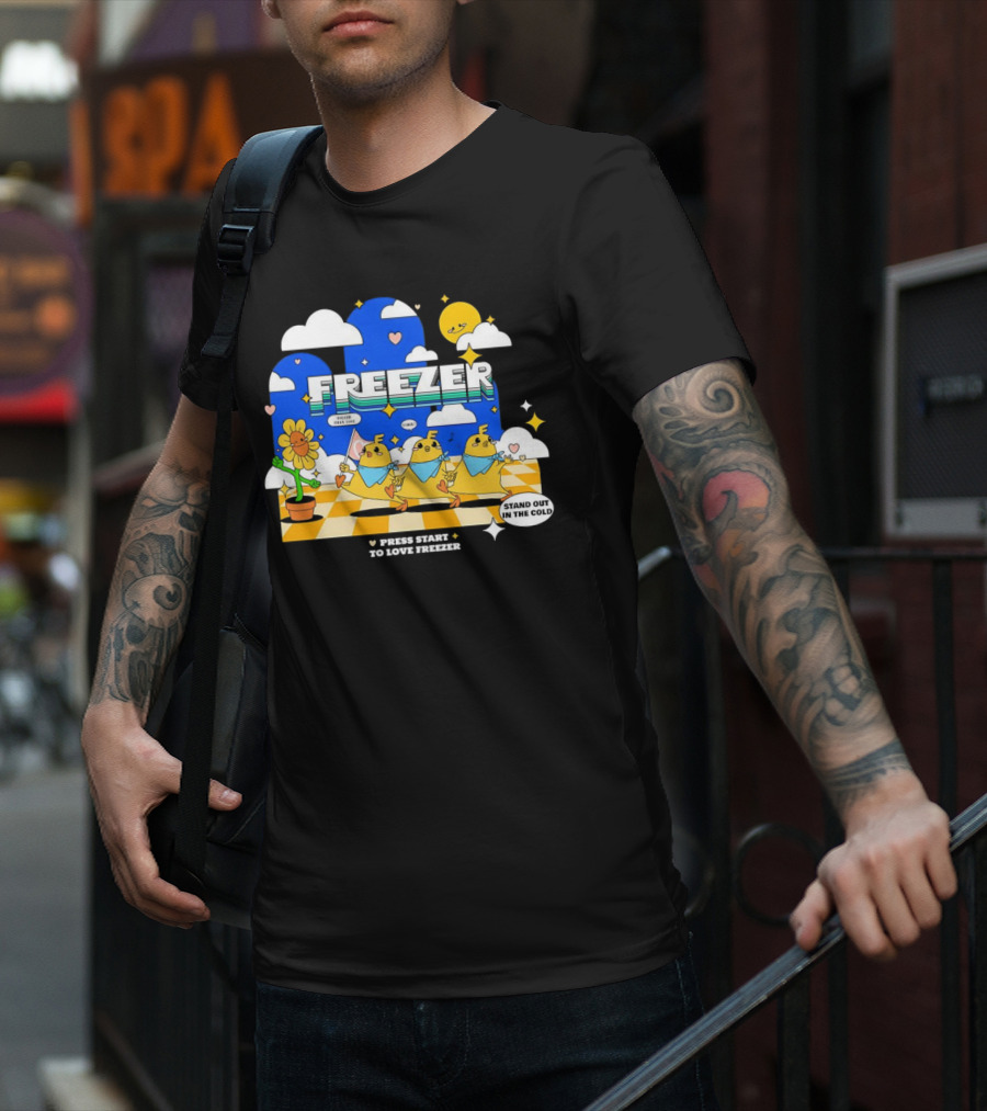 Press Start To Love Freezer Stand Out In The Cold 본체의 차가운 감성 T-Shirt