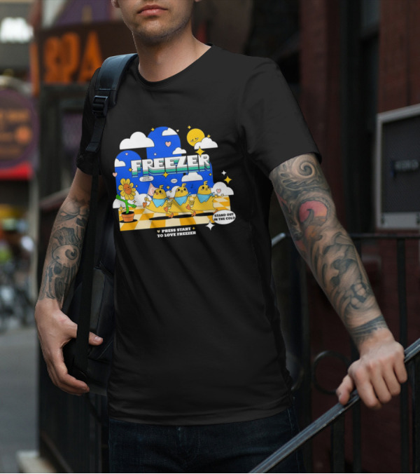 Press Start To Love Freezer Stand Out In The Cold 본체의 차가운 감성 T-Shirt