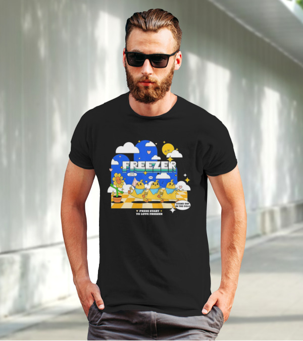 Press Start To Love Freezer Stand Out In The Cold 본체의 차가운 감성 T-Shirt