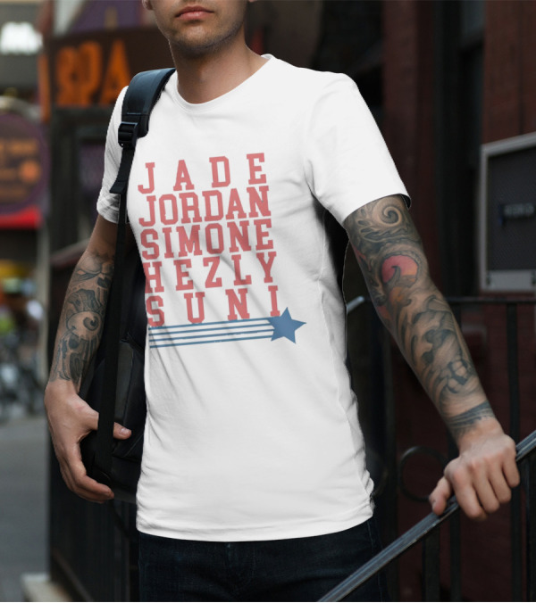 Jade Jordan Simone Hezly Suni Star Lines Sports T-Shirt