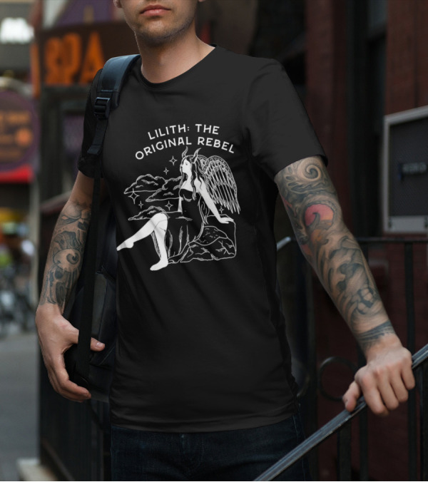 Lilith The Original Rebel Angelic Female Figure With Wings And Horns T-Shirt