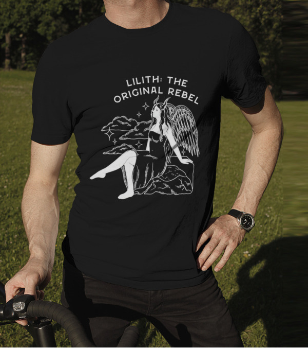 Lilith The Original Rebel Angelic Female Figure With Wings And Horns T-Shirt
