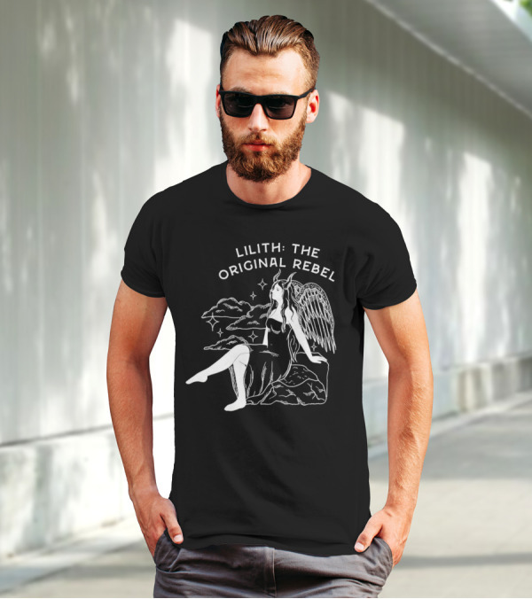 Lilith The Original Rebel Angelic Female Figure With Wings And Horns T-Shirt