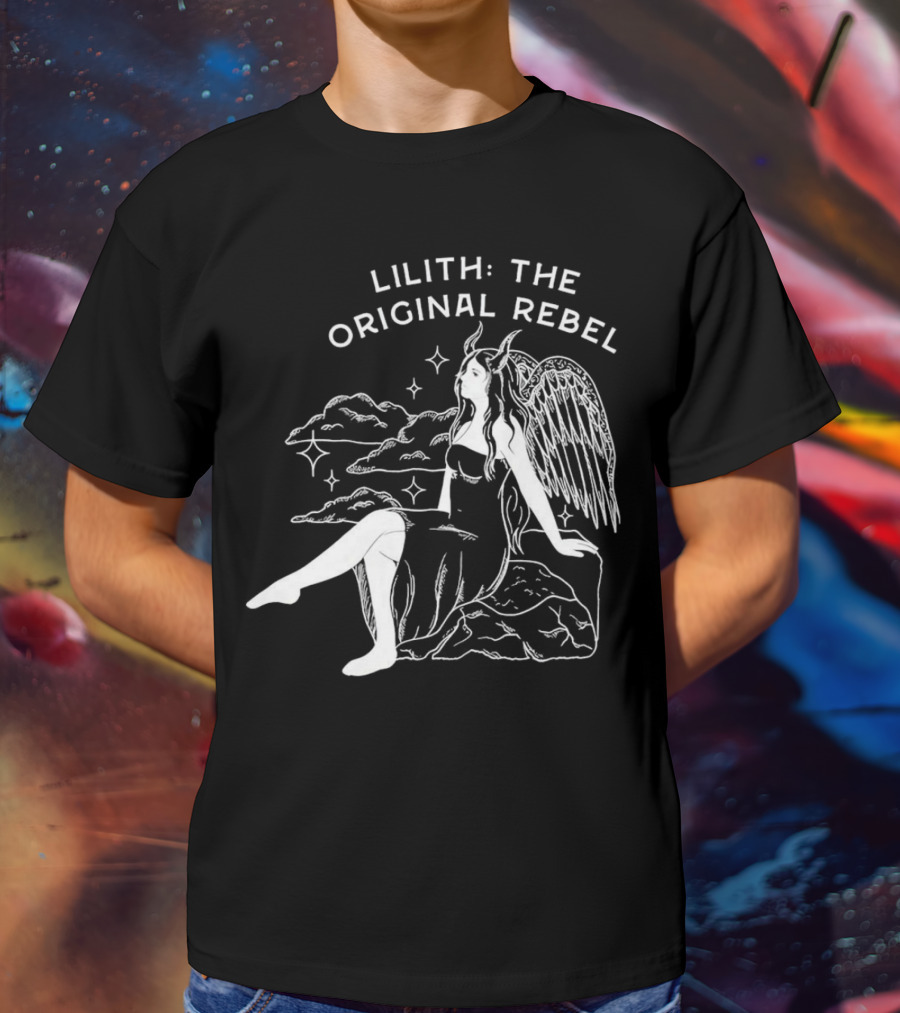 Lilith The Original Rebel Angelic Female Figure With Wings And Horns T-Shirt