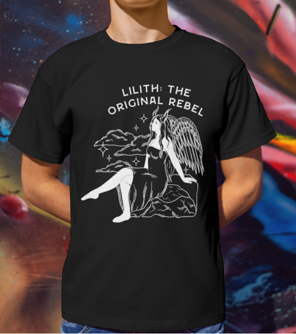 Lilith The Original Rebel Angelic Female Figure With Wings And Horns T-Shirt