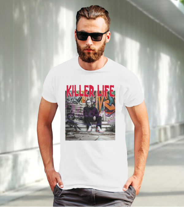 Michael Myers Killer Life Halloween Graffiti Steps T-Shirt