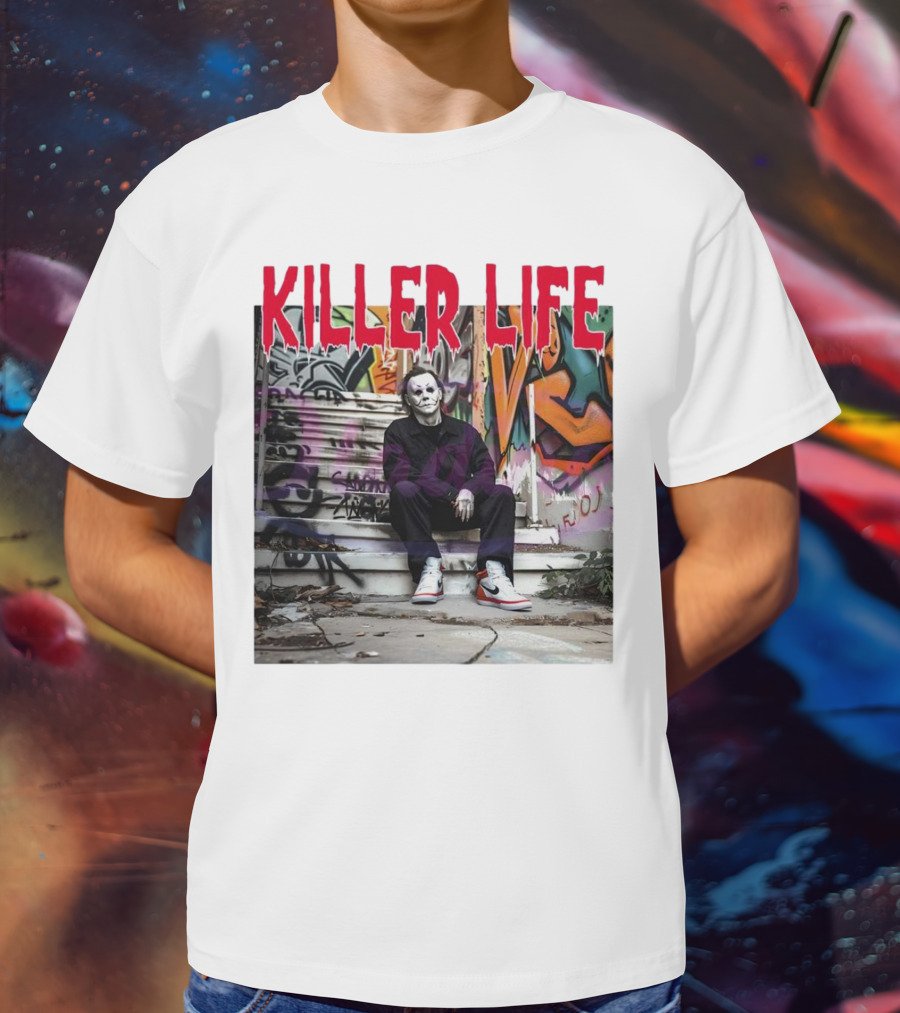 Michael Myers Killer Life Halloween Graffiti Steps T-Shirt