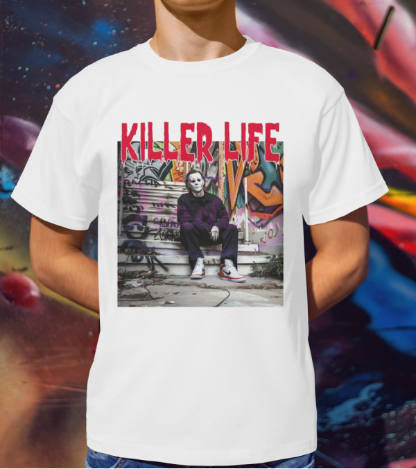 Michael Myers Killer Life Halloween Graffiti Steps T-Shirt