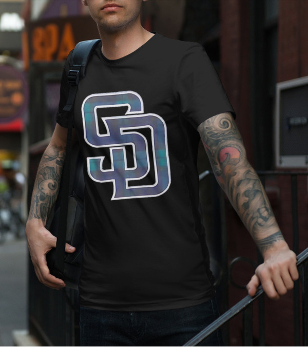San Diego Padres SD Emblem With Bold Interlocking Letters T-Shirt
