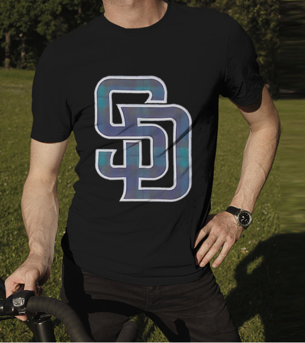 San Diego Padres SD Emblem With Bold Interlocking Letters T-Shirt