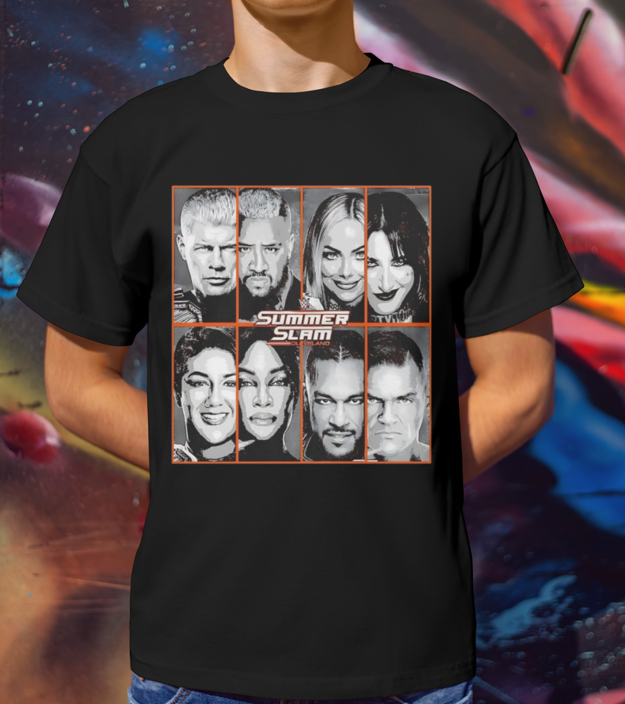 Summer Slam Cleveland WWE Superstar Collage T-Shirt