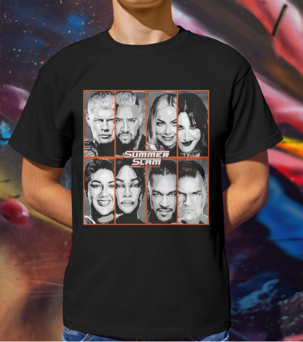Summer Slam Cleveland WWE Superstar Collage T-Shirt