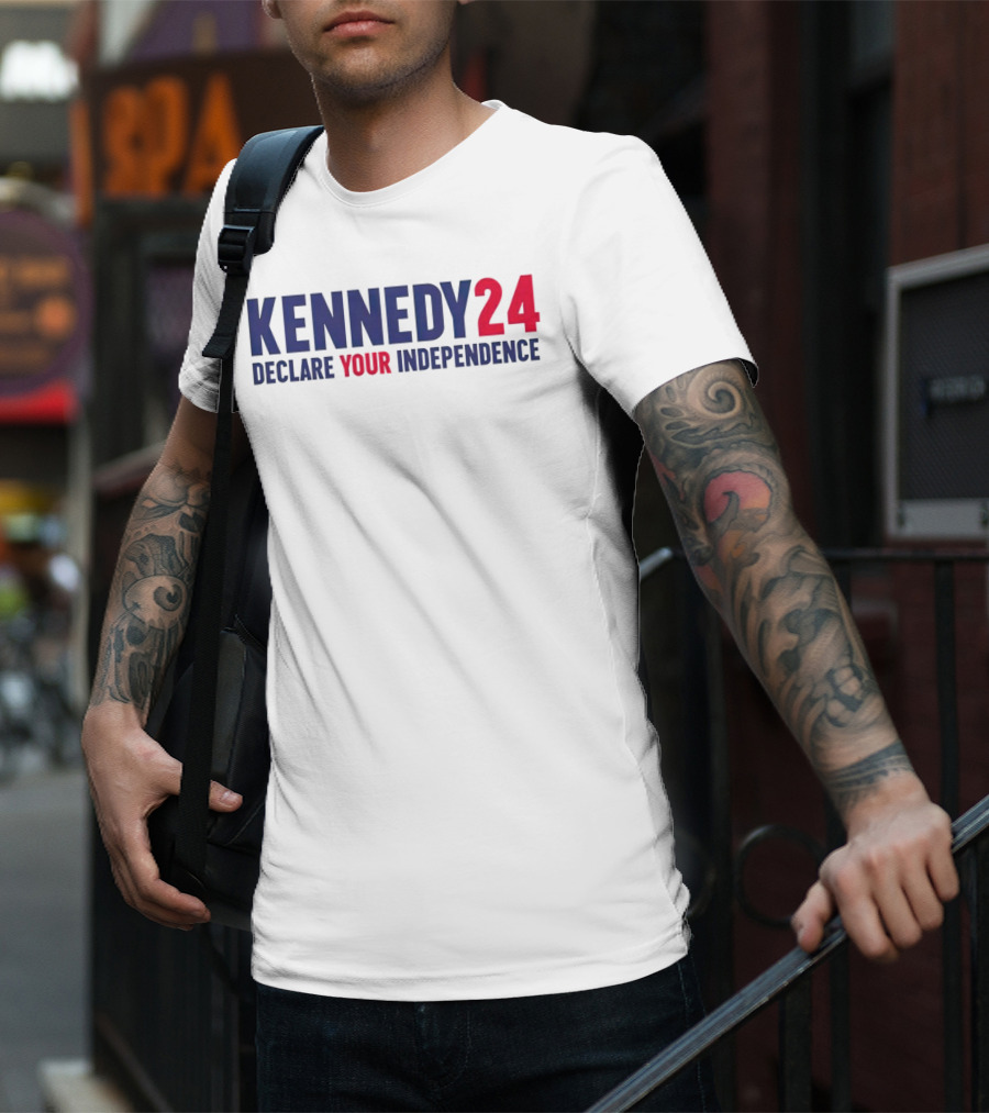 Kennedy 24 Declare Your Independence Bold Patriotic Message T-Shirt