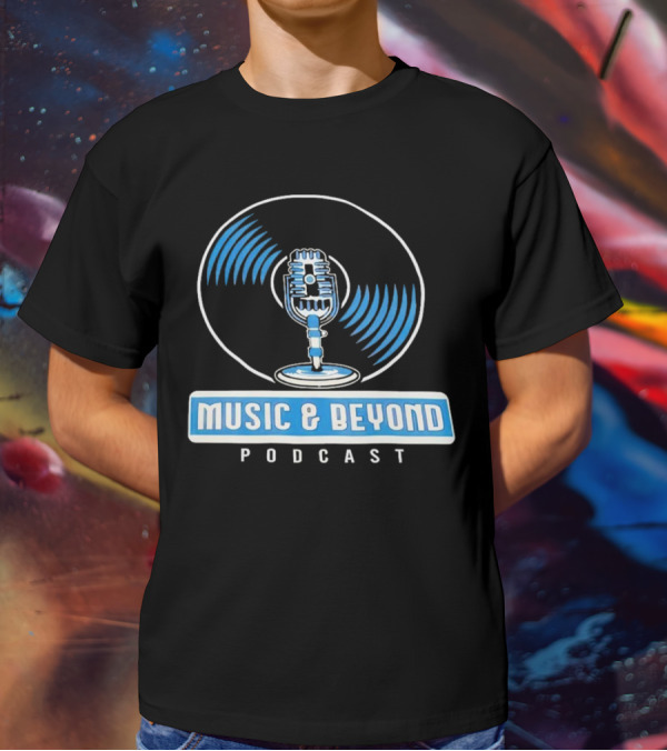 Music And Beyond Podcast Vinyl Microphone T-Shirt