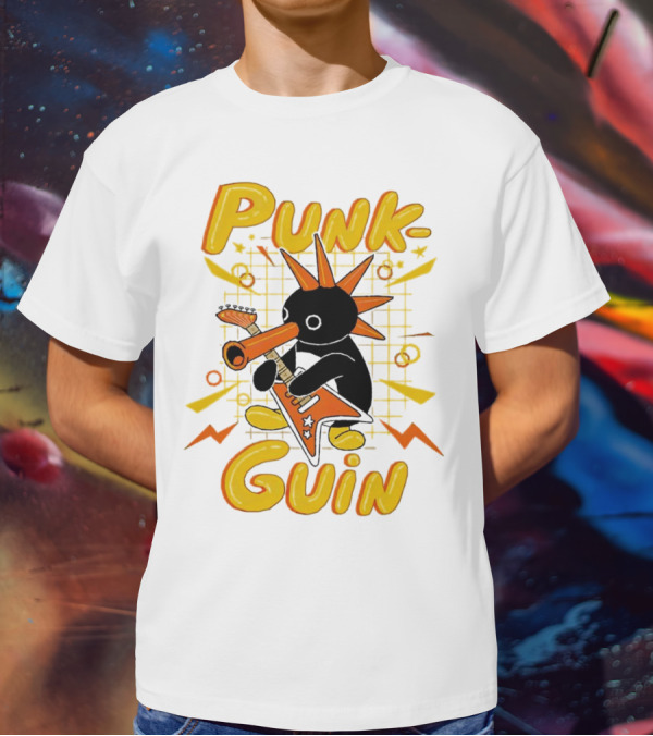 Punk-Guin Penguins Playing Musical Punk Guin T-Shirt