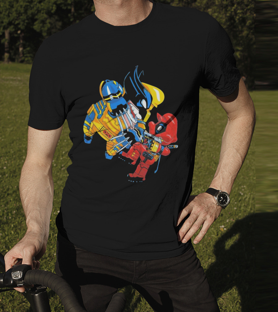 Wario And Mario As Wolverine And Deadpool Face-Off In Colorful Crossover T-Shirt