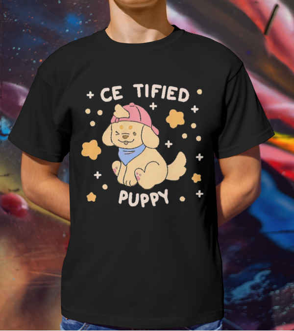 Certified Cute Puppy With Hat And Bandana T-Shirt