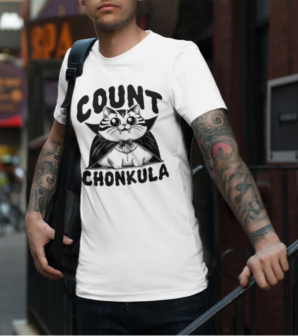 Count Chonkula Cat In Vampire Costume T-Shirt