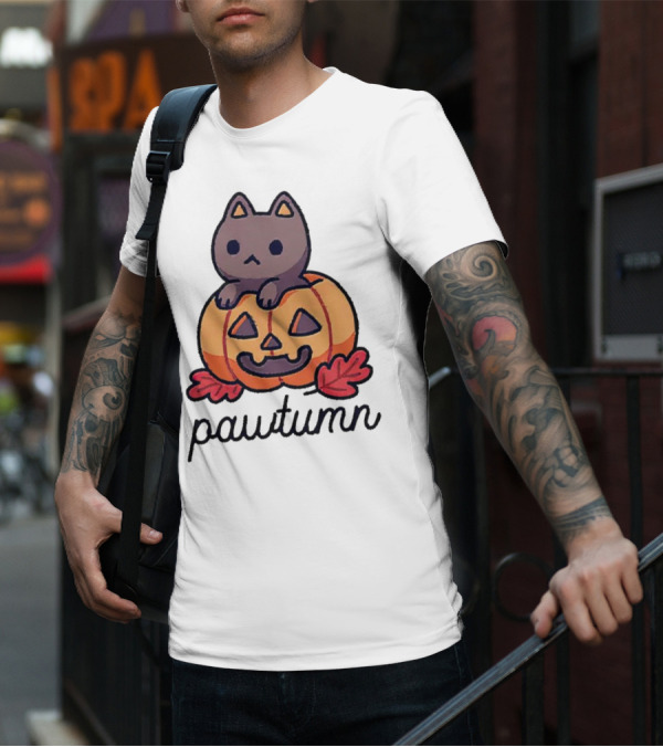 Halloween Cat Pawtumn Pumpkin T-Shirt