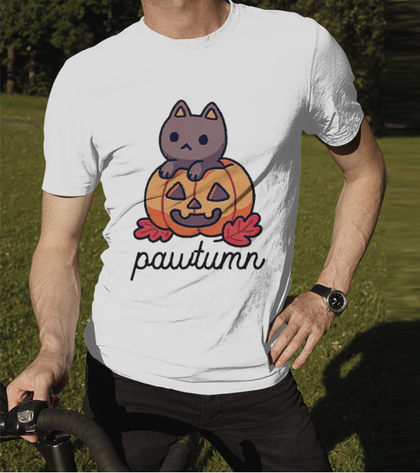 Halloween Cat Pawtumn Pumpkin T-Shirt