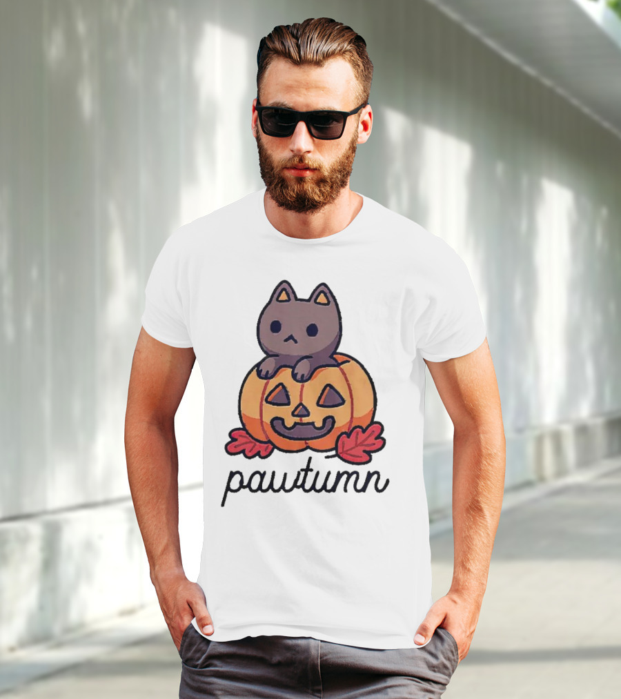 Halloween Cat Pawtumn Pumpkin T-Shirt
