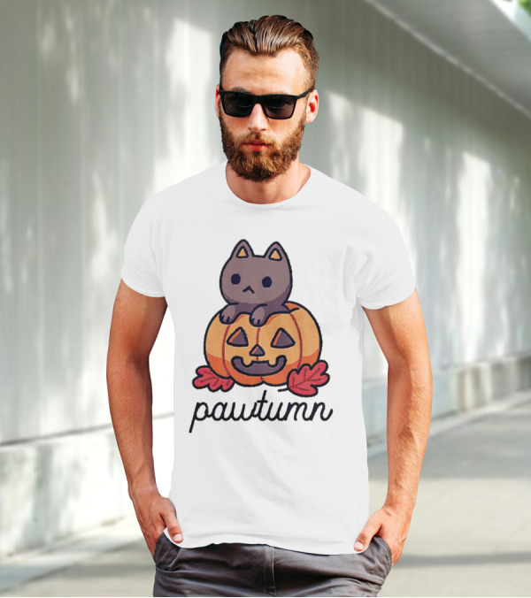 Halloween Cat Pawtumn Pumpkin T-Shirt