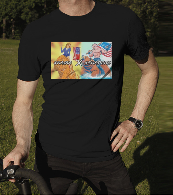 Kama X Shapero USA Cartoon Tiger Bear Flag Showdown T-Shirt