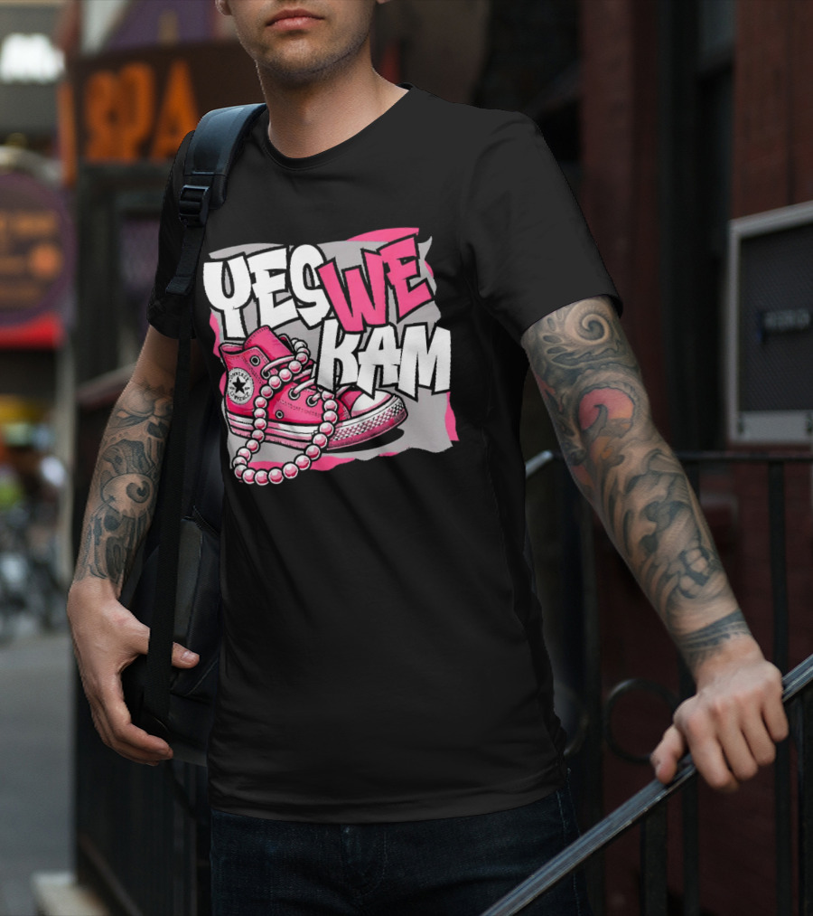 Yes We Kam Madam Shoes And Pearls Converse Sneakers T-Shirt
