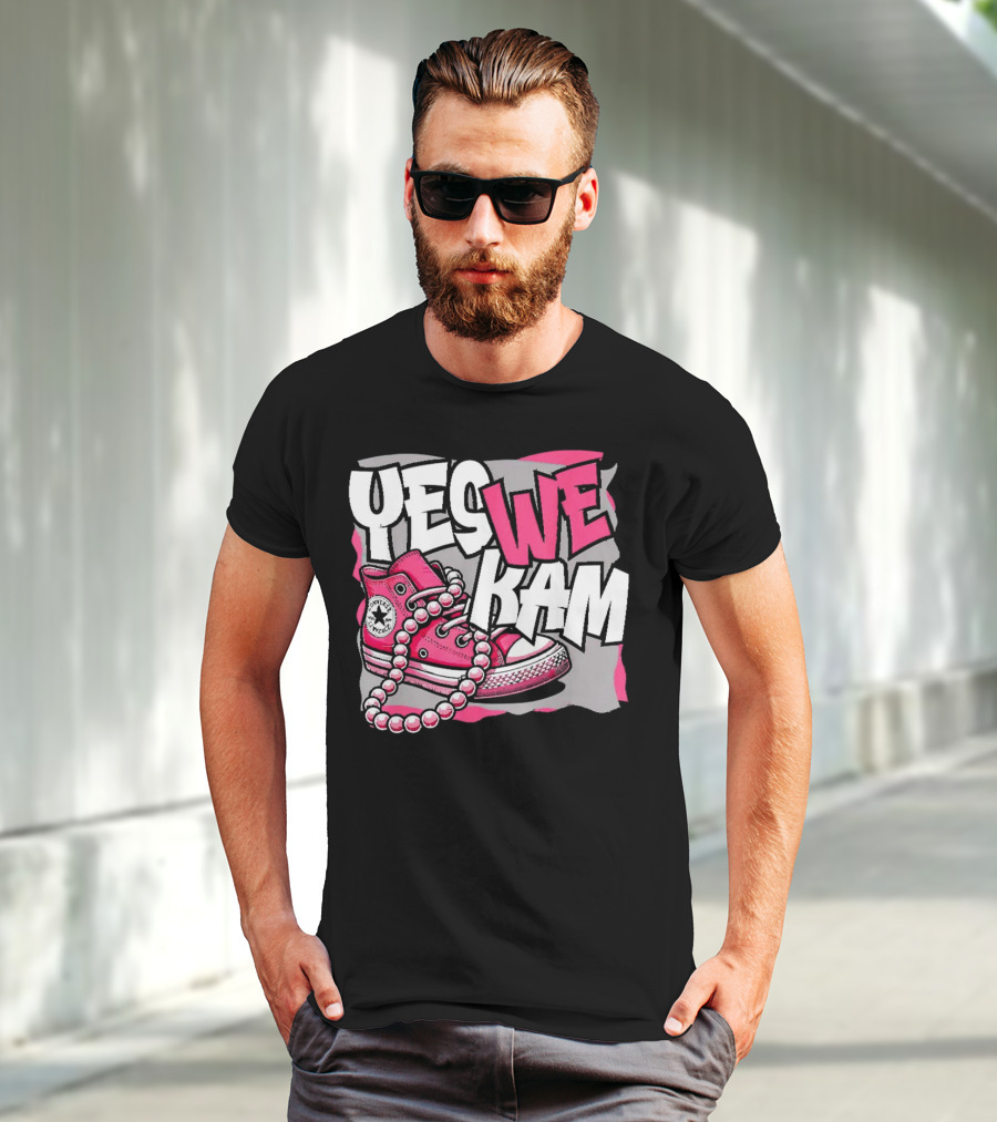 Yes We Kam Madam Shoes And Pearls Converse Sneakers T-Shirt