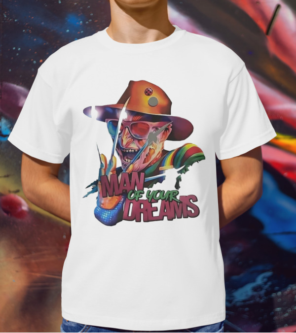 Freddy Krueger Rainbow Hat Sunglasses Claw Man Of Your Dreams T-Shirt