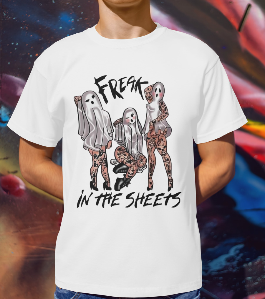 Ghosts Freak In The Sheets Tattooed Spooky T-Shirt