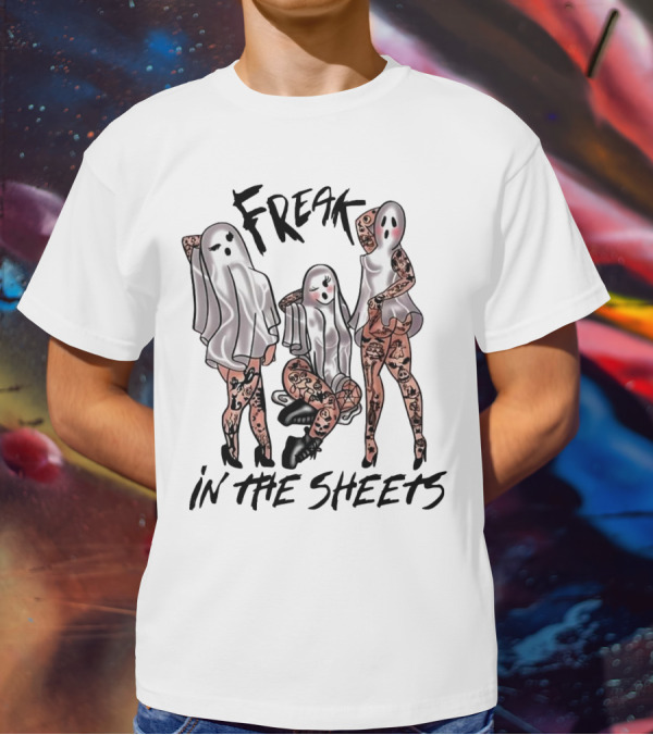 Ghosts Freak In The Sheets Tattooed Spooky T-Shirt